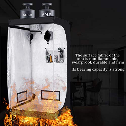 Growtent Garden 48"x48"x80" Reflective 600D Mylar Hydroponic Grow Tent with Observation Window and Floor Tray for Indoor Plant Growing - Thumbnail 4
