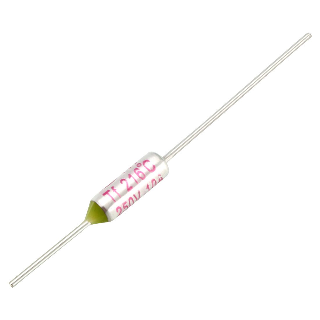 sourcingmap 10Pcs RY TF 216 Celsius Degree Cutoff Thermal Fuse AC 250V 10A Light Green Silver Tone