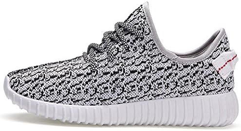 MOUFIT Men Women Non Slip Breathable Sneakers Unisex Couple Lightweight Athletic Gym Shoes White Grey 38