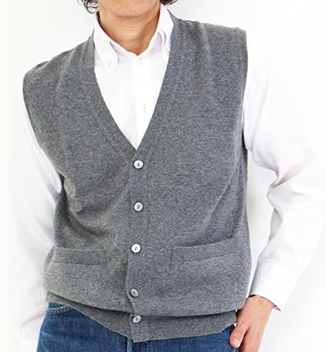 Gobi ゴビ カシミヤ１００ 倉庫 メンズ ボタン ベスト ニット 紳士 カシミヤ カシミア カシミヤベスト 男性