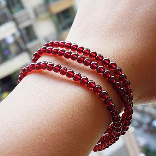 yayoushen Bracelet, Natural, Full Body, Wine red Garnet, Bracelet, 3 laps, Female, Crystal Ruby, Bracelet, 3mm