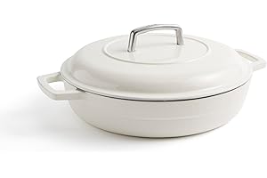 Martha by Martha Stewart 3.5 QT European Enameled Cast Iron Braiser w/Lid - Crescent Moon