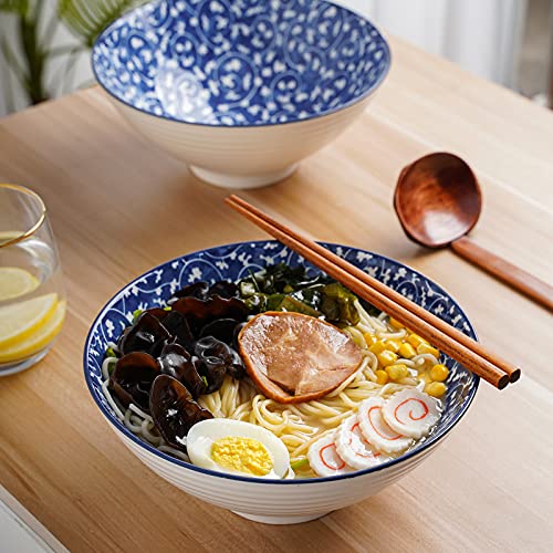 Selamica Ceramic Japanese Ramen Noodle Soup Bowl, 40 Ounce Large
