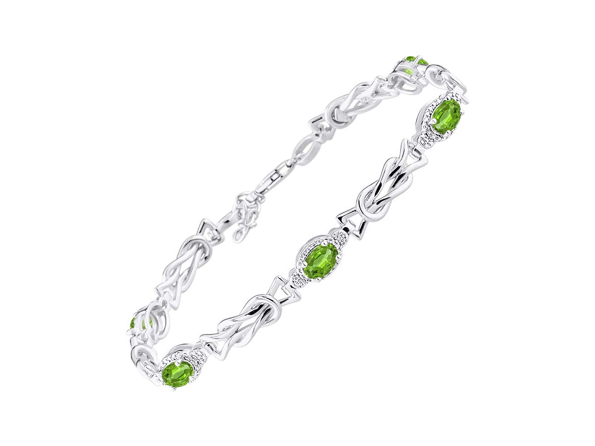 Rylos Spectacular Tennis Bracelet Set With Peridot & Diamonds - August Birthstone*