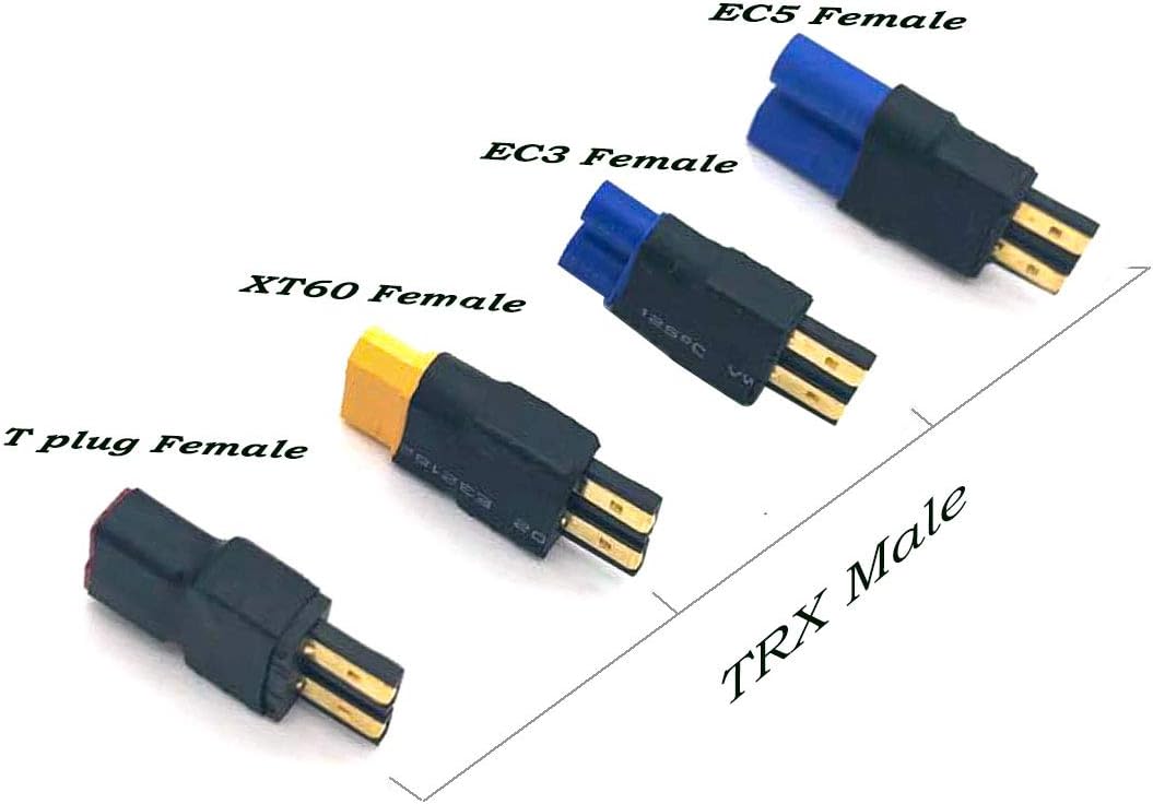 FLY RC 4PCS LiPo Battery Traxxas Trx Male to EC3 / Deans T / XT60 / EC5 Female Wireless Connector Adapter for RC LiPo Battery ESC - Image 3