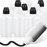 Tessco for you 4 Set Empty Bingo Daubers 2 Ounce Dauber Bottle, Sponge Tip | Refillable Paint Squeeze for Markers, White Bottle Black Tip, For Wooden Plastic Board Cloth Dauber Mop Art Projects