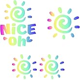 Tuxihapp Spiral Sun Vinyl Car Decal Sticker, Waterproof Holographic Sun Silhouette Sticker, Scratch Cover Decals for Car Window Bumper Truck Motorcycle Laptop (Colorful)