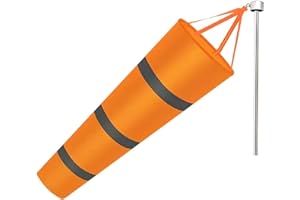 Airport Windsock Nylon Wind Measurement Sock Bag with Reflective Belt for Outdoors Airport Farm-80cm