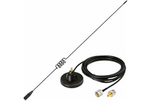 TREADALT-TEC Ham Radio Vehicle Car Mobile Radio Antenna Dual Band VHF UHF 136-174MHz 400-520MHz Magnetic Base PL259 Male Antenna for BTECH ICOM Kenwood Midland Yaesu TYT AnyTone Amateur Radio Two Way Radio