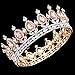 Stuff Crystal Crown Tiaras Prom Party Wedding Bridesmaid Hair Piece with Bobby Pins (Champagne)
