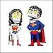 Wonder Woman And Superman - Weather Proof Die Cut Vinyl Day of the Dead Sticker