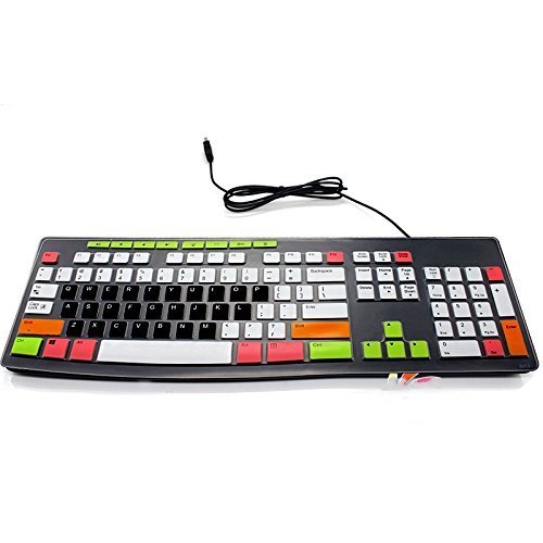 Leze - Ultra Thin Silicone Laptop Keyboard Cover Skin Protector for Logitech MK200 MK270 MK260 K200 K260 K270 Keyboard - Semi White & Black