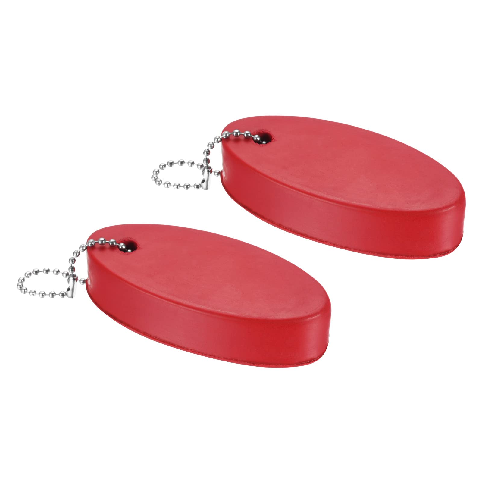 PATIKIL Floating Keychain, 2 Pack Marine Sailing Oval Key Chain Buoyant Keyrings for Boating Outdoor Sports, Red