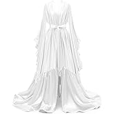 yinyyinhs Women's Bridal Robe Long Silk Satin Bridesmaid Wedding Robe Nightgown Bathrobe Sleepwear Maternity Photoshoot Robe