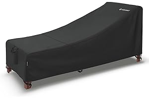 Velway Patio Chaise Lounge Cover - 420D Waterproof Heavy-Duty Lounge Chair Covers - Anti-UV Fade Resistant Outdoor Patio Furniture Covers 1Pack 79"L x 32"W x 31.5"H Black