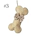 Beyond Your Thoughts New Linen Dog Bone Christmas Stockings for Pet Jute Natural Burlap Holidays-16 inches x 8 inches 3# Snow Bowknot (1 Pack)