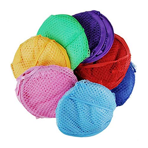 JISETY Foldable Mesh Pop Up Washing Laundry Basket Bag Bin Hamper Storage Random Color