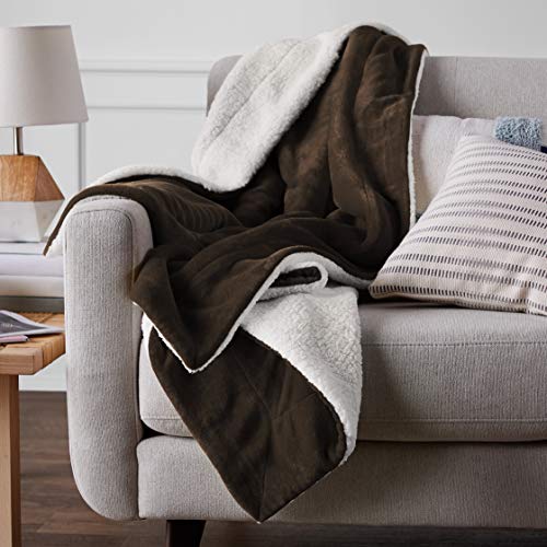 Amazon Basics UltraSoft Micromink Sherpa Blanket, Full/Queen