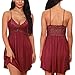 Ababoon Women Lace Modal Sleepwear Chemises V-Neck Full Slip Babydoll Nightgown