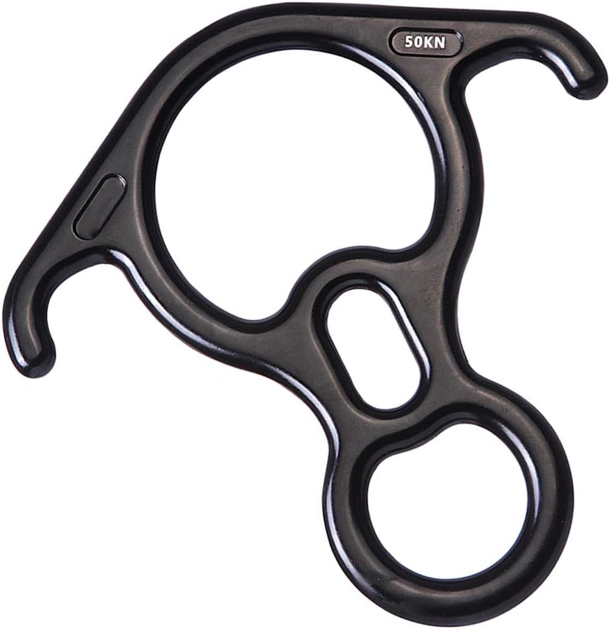 AOKWIT 50KN Rescue Figure, 8 Descender Large Bent-Ear Belaying and Rappelling Gear Belay Device Climbing for Rock Climbing Peak Rescue 7075 Aluminum Alloy (Black) : Sports & Outdoors