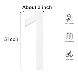 Mailbox Numbers White - Adhesive House Numbers for