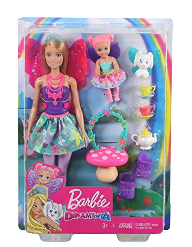 Barbie GJK50 - Dreamtopia Teeparty-Spielset mit Barbie Feen-Puppe, Kleinkind-Puppe, Teeset, Haustier und Zubehör… – Bild 5