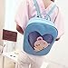 xhorizon TM FL1 Candy Leather Backpack Plastic Transparent Heart Beach Girls School Bag (Light-blue)