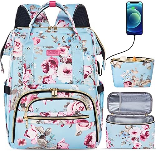 Elegant Floral Women\'s Small Backpack, Lunch bag Amazon.com: Junlion Flowers Backpack Kids School Bag 3-in-1  main image 3