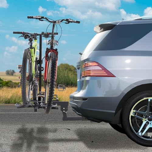 VEVOR Hitch Mount Bike Rack, 2-Bike Platform Style, 160 LBS Max Capacity Bike Rack Hitch for 2-inch Receiver, Titling and Folding Bike Carrier with Tires up to 5" Wide, for Car, SUV, Truck, RV