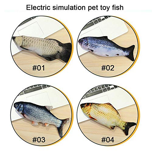 Realistic Plush Simulation Electric Doll Fish,Cat Kicker Fish Toy,Cat Wagging Fish Toys,Funny Interactive Pets Chew Bite Supplies Fish Flop Cat Toy Catnip Toys for Biting,Chewing And Kicking,2Pcs