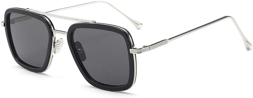 Tony Stark Sunglasses for Men Women, UV Protection Retro Square Aviator Glasses, Cosplay EyeGlasses
