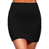 Fashionazzle Women's Casual Rayon Stretchy Bodycon Pencil Mini Skirt