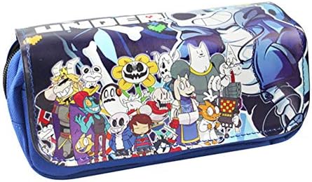 Happy Banana Pencil Case Undertale Printed Caricature Double Sign Large Pencil Case Student Pencil Bag with Zip Writing Paper Pencil Case 20 x 9 x 6.5 cm (Multi-Colour) E