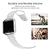 UMAXGET for Fitbit Blaze Bands, Sport Wristband Silicone Replacement Strap with Silver Frame for Fitbit Blaze Smart Fitness Watch Silver&White Small