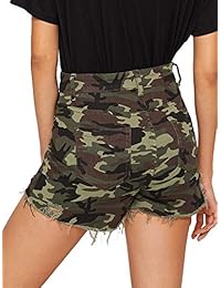 Pantalones cortos de jean para dama con dobladillo deshilachado