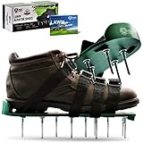 Pride Roots Pre-Assembled Lawn Aerator Shoes - Effective Tool for Aerating Yard Soil | Premier 2.2" Spike Sandals w/ 4 Metal Buckle Straps | Includes Lawn Aeration eBook | 1 Size Fits All