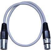 Seismic Audio SAXLX-2White White 2-Feet XLR to XLR Patch Cable