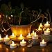 Realistic and Bright Flameless LED Tea Light Battery Operated Set of 24 - for Seasonal & Festival Celebration