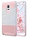 ULAK Note 4 Case, Galaxy Note 4 Case, Knox Armor Slim Dual Layer Protection Hard Back Cover Shock Absorbent TPU Bumper Case for Samsung Galaxy Note 4 (5.7 inch) Minimal Rose Gold Stripes