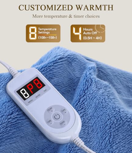 InVarme Far Infrared Heating Pads: Extra Large Electric Pad for Back - Soft and Warmth Graphene for Grandparents - Machine Washable 8 Heat Settings & 4H Auto-Off 12" x 24"