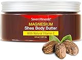 NEW Magnesium Enriched Organic Shea Body Butter  Healthy Daily Moisturizer + Extra Dry Skin Cream + Hyaluronic Acid Booster  100% Natural Skincare with Silky Skin Spa Effects