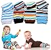 juDanzy Blue Boy Stripes baby leg warmers 4 pack for babies, toddlers and children,12 inches long,one size