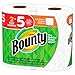 Bounty 2-Ply Paper Towels, 11in. x 10 1/4in, White, Pack Of 2 Huge Rolls