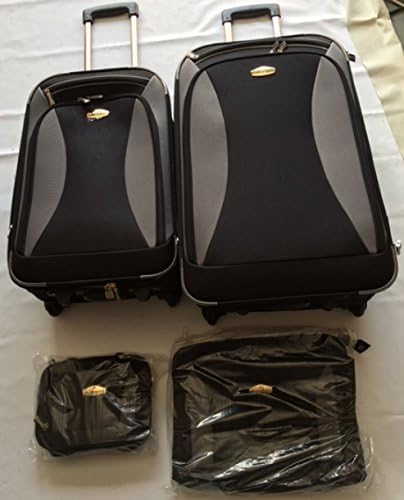 Vugati New Wave 4-piece Nested Luggage Set Black/Gray