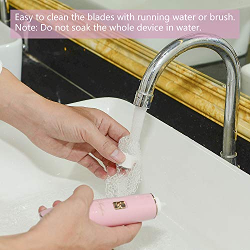 Facial Hair Removal for Women Rechargeable - 2019 USB Rechargeable Hair Remover Trimmer for Face, Armpit, Chin and Full Body, Best Gift for Women-Pink - Thumbnail 4