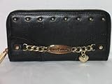 Juicy Couture Zip Wallet Clutch Id Bracelet Black Leather