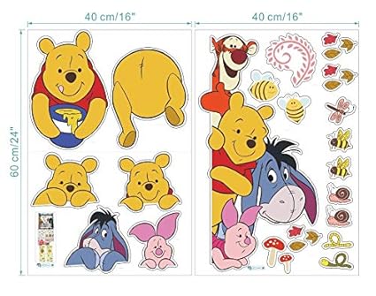 Kibi Disney Winnie Puuh & Freunde Freizeitspaß Wandtattoo, Wandtattoo Winnie Pooh Kinderzimmer Wandsticker Winnie Puuh Aufkle