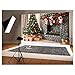 7x5 ft Christmas Photography Backdrop for Children Christmas Tree and Three Gift Socks Hang Fireplace Photo Background