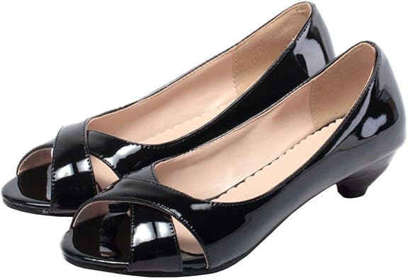 patent kitten heel shoes