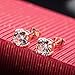 OREOLLE 18K Rose Gold Plated Tone Champagne Round Clear Cut Cubic Zirconia Stud Earrings